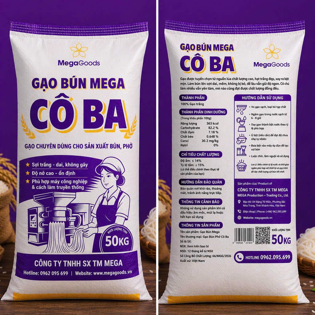 Gạo Bún Mega 50Kg